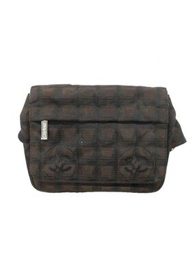 Chanel Waist Bag New Travel Nylon Brown Black Silver